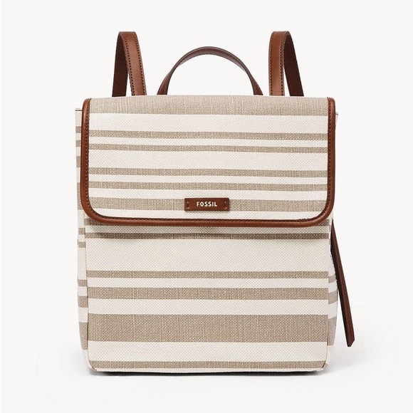 Fossil Claire Backpack in Neutral Stripe ๐ - Picture 4 of 4